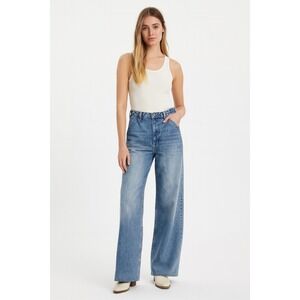 GRLFRND Light Blue Wide Leg Denim Pants